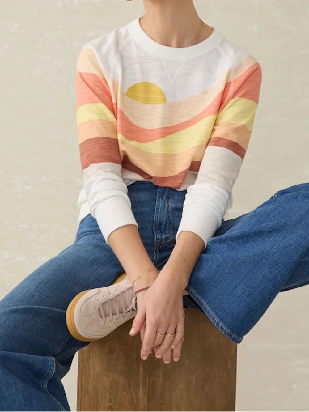 Faherty 100% Organic Cotton Sunwashed Crewneck Sweatshirt